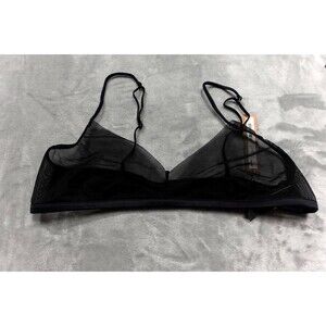 Skims Medium Obsidian Black Invisible Plunge Bralette NWT